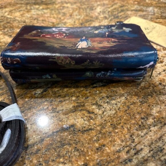 NWT Patricia Nash Leather Montana Prairie Skies Missoula Chocolate Crossbody - Picture 3 of 9